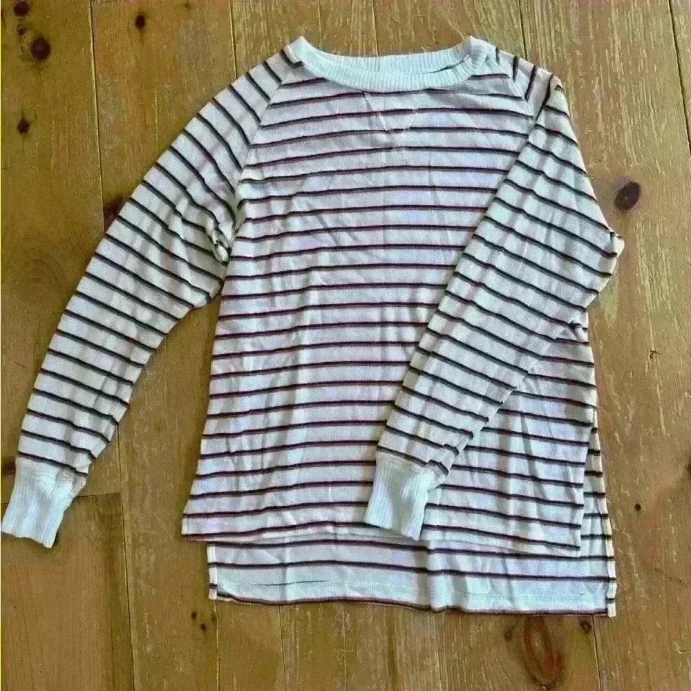 LNA Jamie Strip Knit Raglan Sleeve Pullover Size XS, Made in the USA